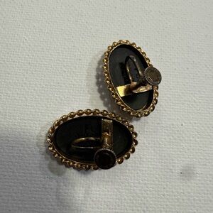 Elegant Gold and Black Women's Earrings